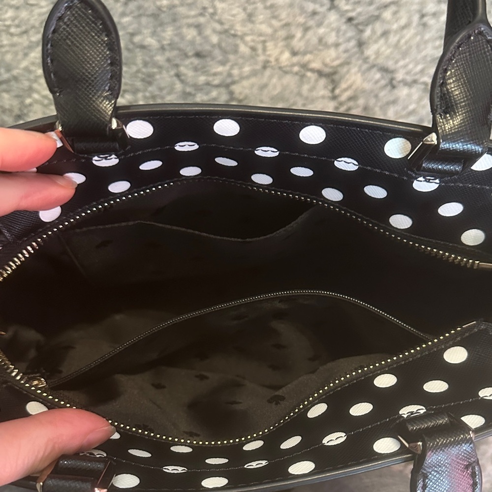 Kate Spade Black and White Polka Dot Satchel - Picture 8 of 11